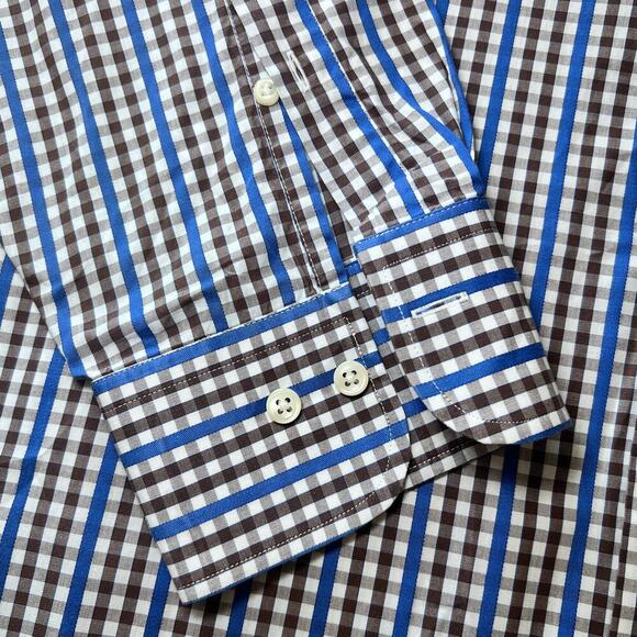 Peter Millar Men’s XL Dress Shirt 100% Cotton button up Plaid Long Sleeve - Picture 4 of 7
